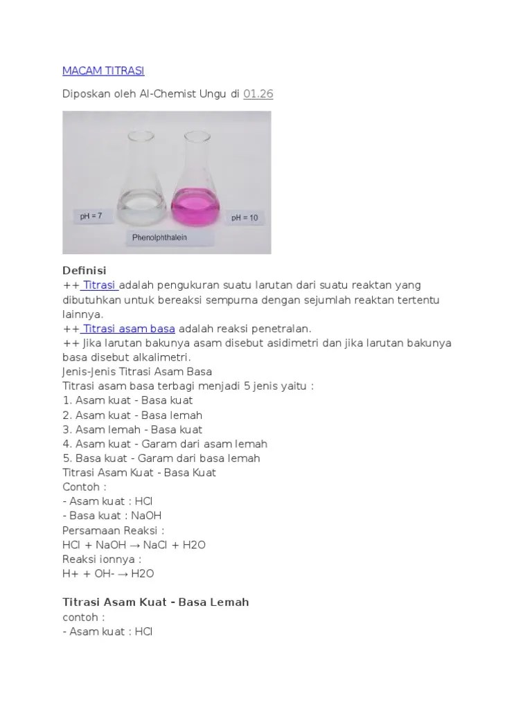 Macam Titrasi | PDF