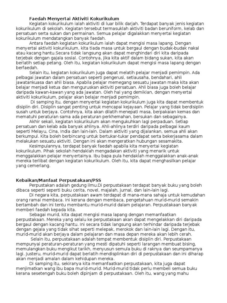 Ulasan Kebaikan Aktiviti Kokurikulum - Tugasan Ulasan Kritikal Jurnal Dan Artikel