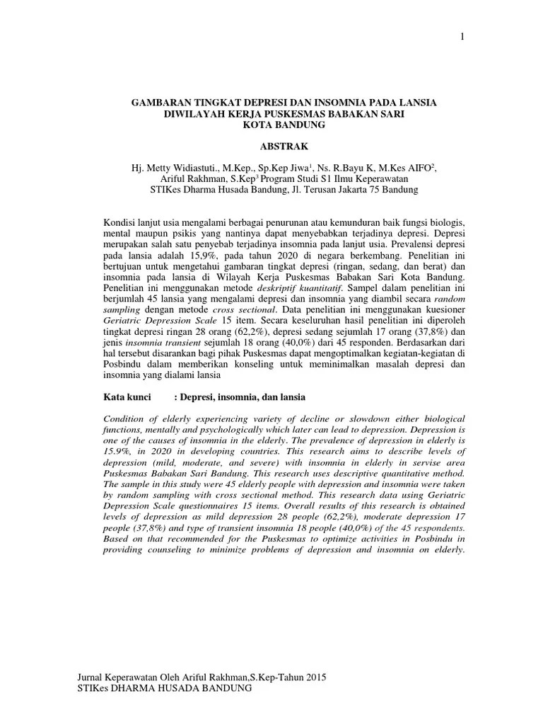 Insom (insomnia), tepar (terkapar) dan cito. Jurnal Lansia Depresi Dan Insomnia Pdf