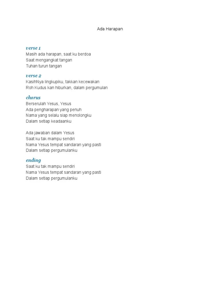 Yesuslah tuhan yang layak ditinggikan. Lirik Lagu Rohani Pdf