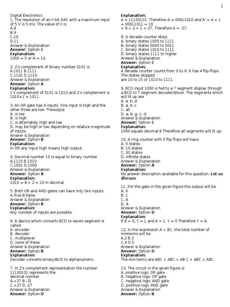 Digital Electronics | PDF | Analog To Digital Converter | Electronic ...