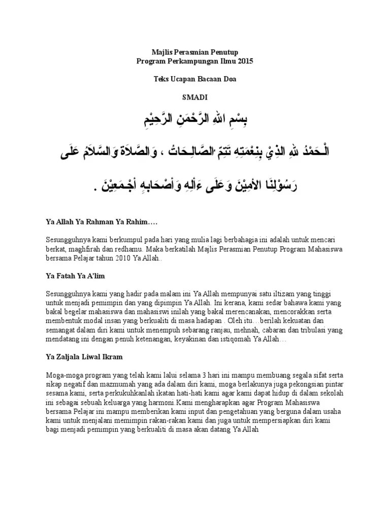 Setelah sarawak diserahkan kepada koloni british pada 1946, kerajaan … Doa Majlis Penutup Pdf