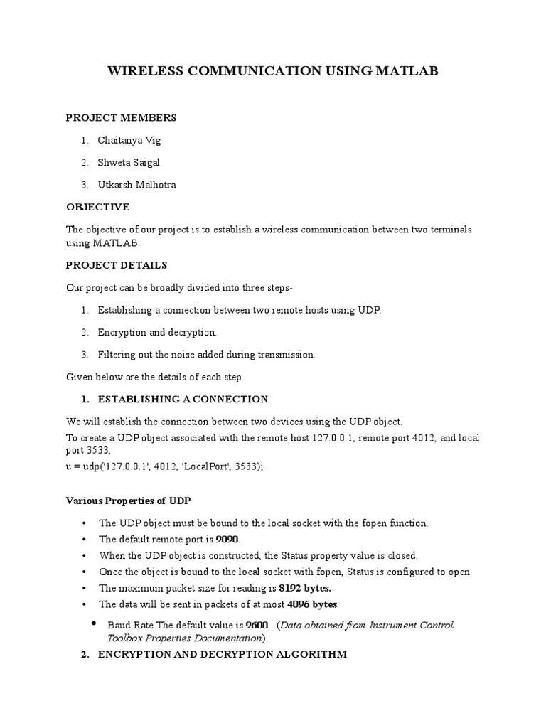 MATLAB Wireless Communication Project | PDF | Principal Component ...