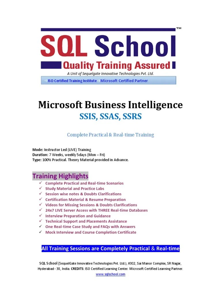 MSBI Online Training PDF | PDF | Information Science | Digital Technology