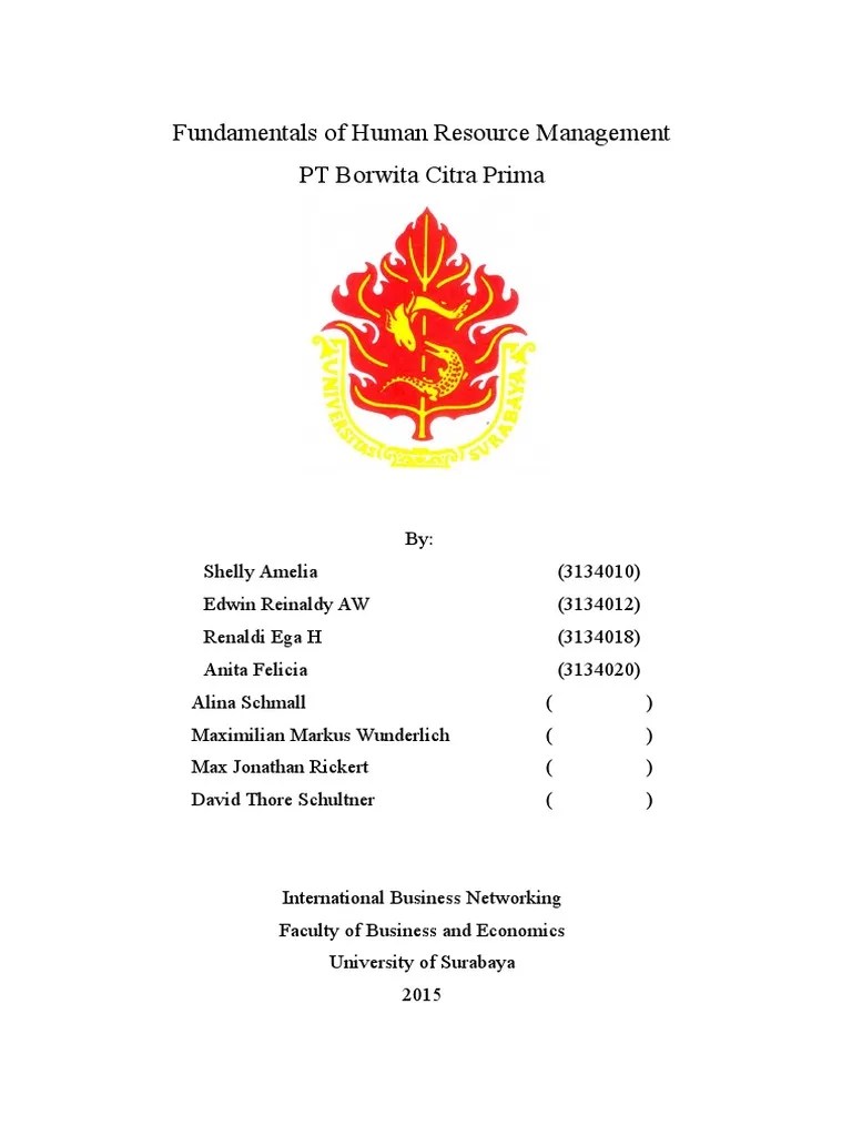 PT Borwita Citra Prima Human Resource | PDF | Business | Economies