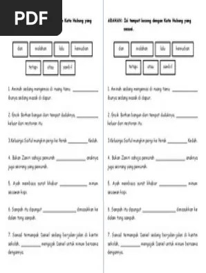 Kata kerja bahasa melayu tahun 2. Latihan Kata Hubung Tahun 3 Pdf