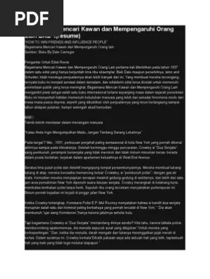 Dalam skenario ini, kepemimpinan tidak bergantung pada gelar atau otoritas formal. Bagaimana Mencari Kawan Dan Mempengaruhi Orang Lain Bab 1 Pdf