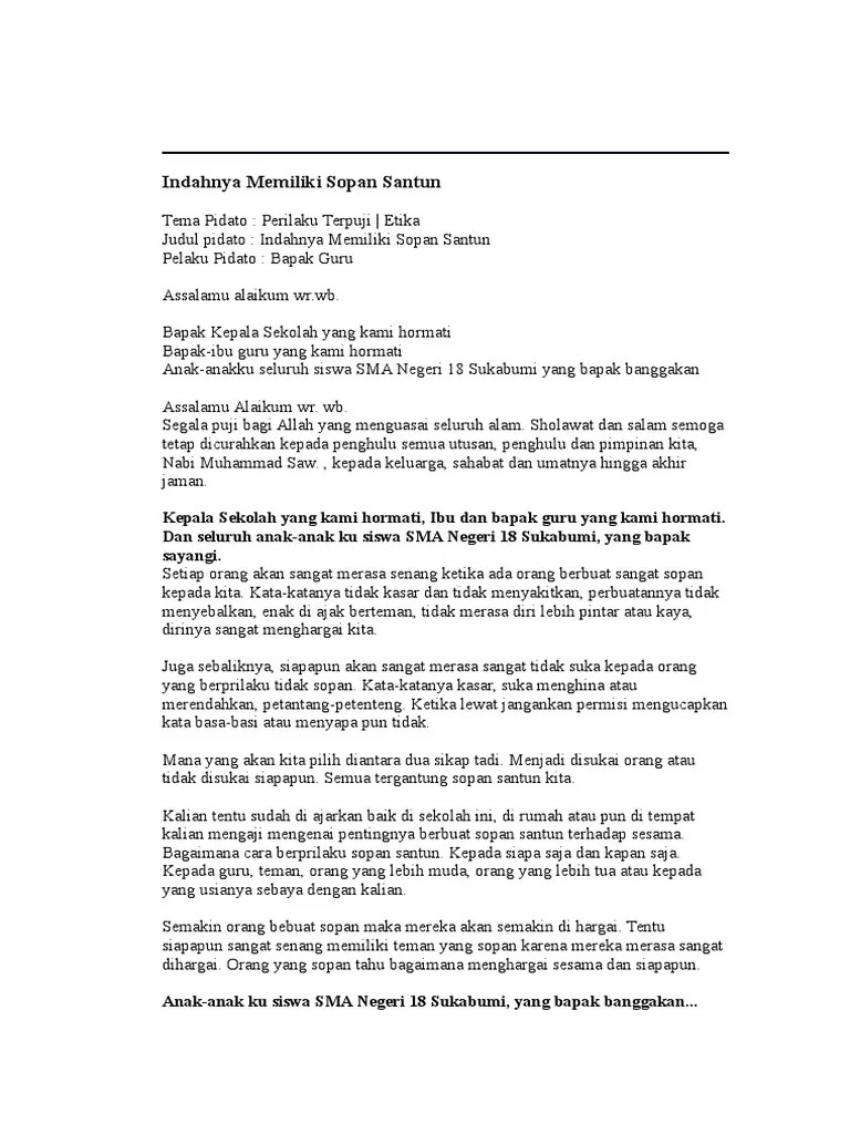 Indahnya Memiliki Sopan Santun | PDF