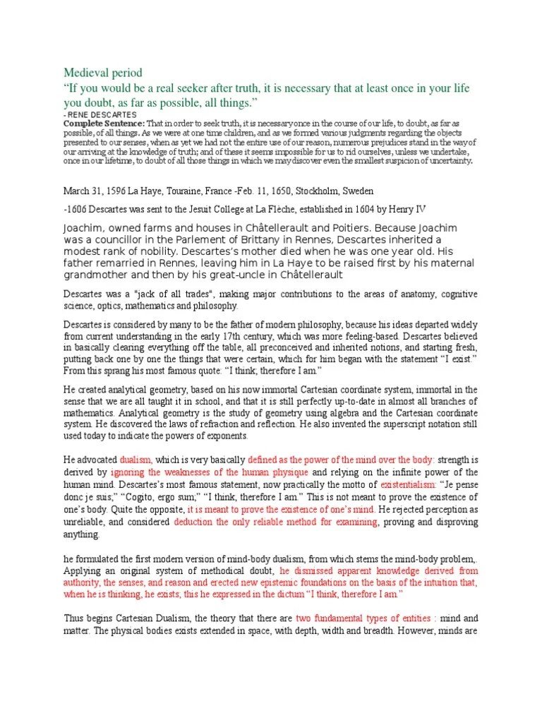 René DesCartes | PDF | René Descartes | Existence Of God