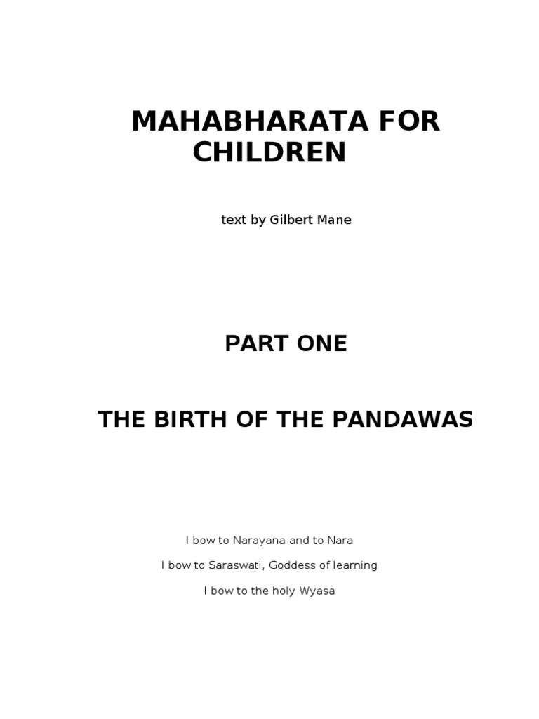 Mahabharata For Children | PDF | Vaishnava Texts | Hindu Mythology