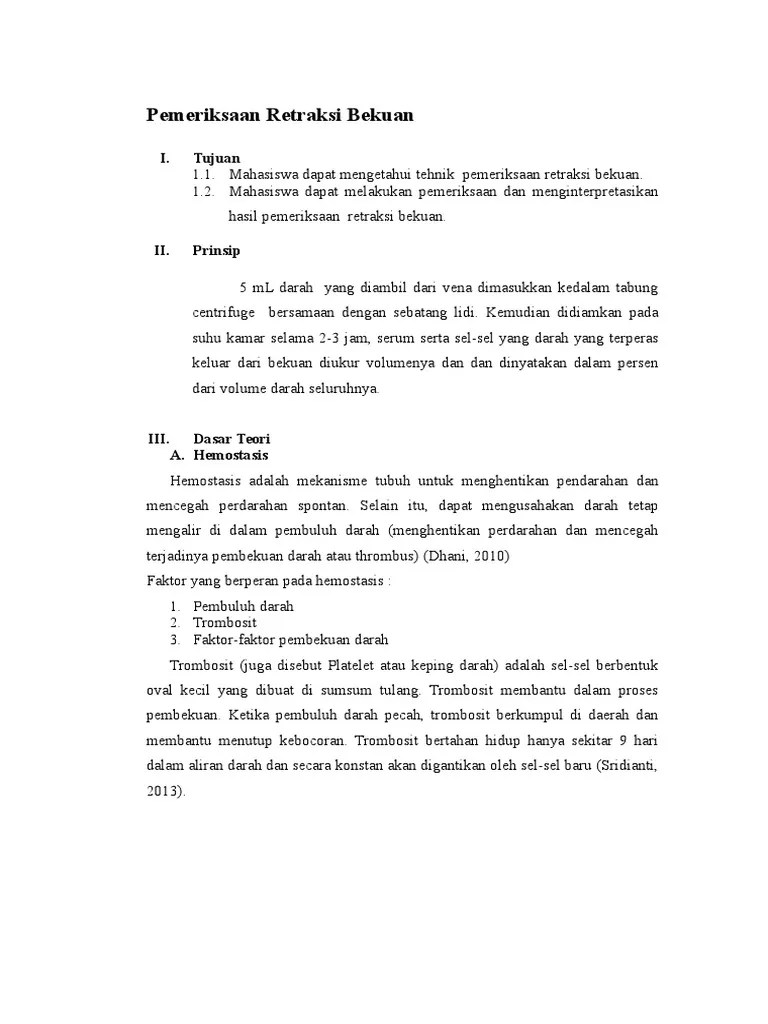 Retraksi Bekuan | PDF