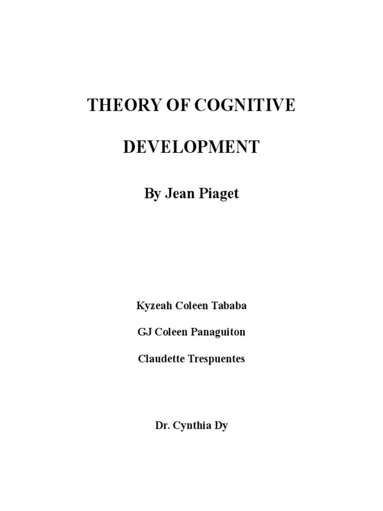 Theory Of Cognitive Development - Hard | PDF | Thought | Neuropsychology