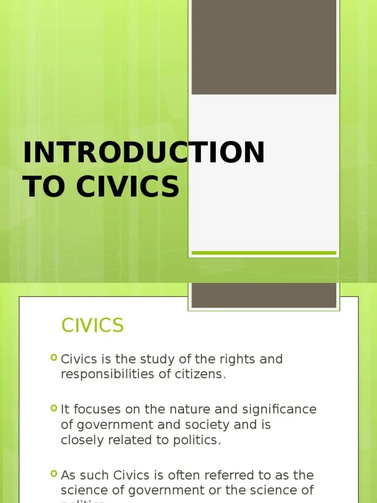 Intro To Civics | Download Free PDF | Citizenship | Civics