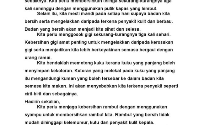 Karangan Tentang Langkah Langkah Menjaga Kesihatan Diri : Laporan Minggu Kempen Gaya Hidup Sihat