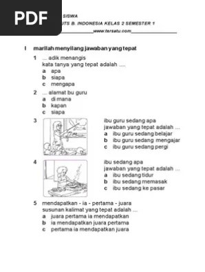 Contoh soal utsmid semester ganjil bahasa inggris kelas x sma halo teman semua bertemu lagi bersama kami disini. Soal Uts Bahasa Indonesia Kelas 2 Semester 1 Pdf Pdf