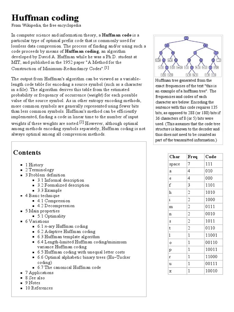 Huffman Coding | PDF | Data Compression | Applied Mathematics