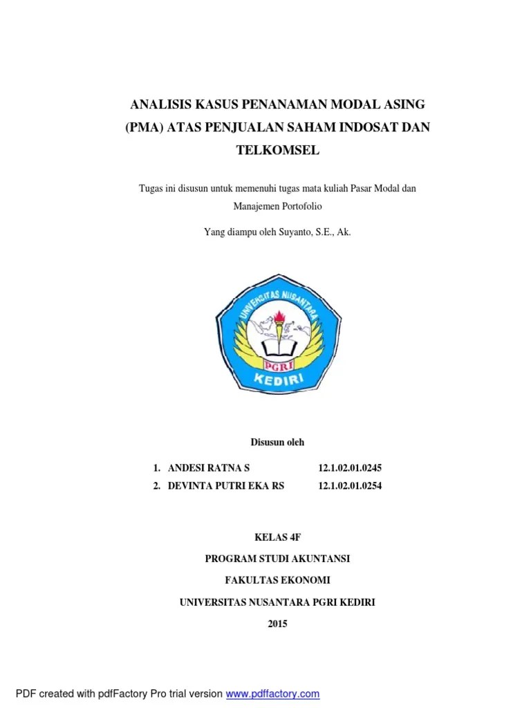 Metode capital asset pricing model digunakan dalam pembentukan portofolio . Kasus Investasi Pasar Modal Dan Manajemen Portofolio Pdf