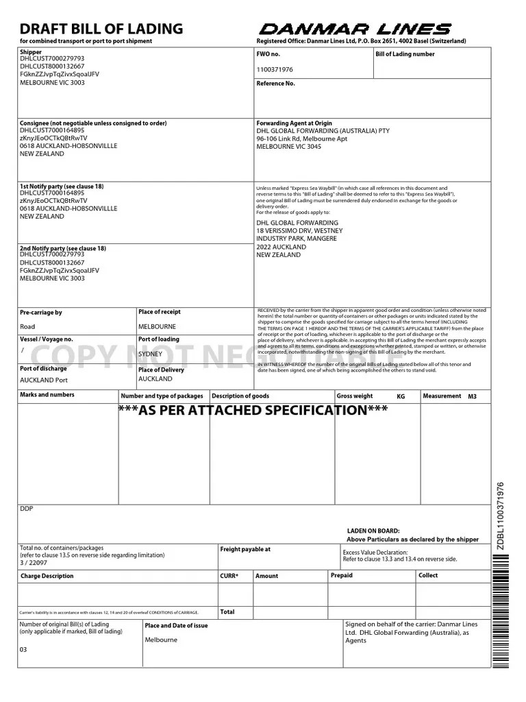 Mt700 Practice Pdf Bill Of Lading Cargo - Download Incredible Vintage Photo | Desktop