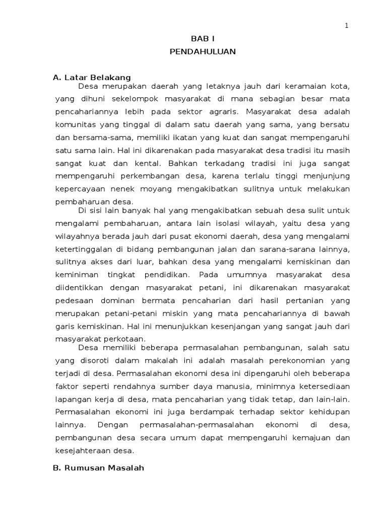 Makalah Ekonomi Desa | PDF