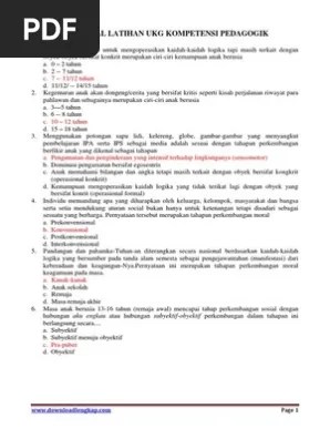 Bank Soal Pedagogik Terbaru 175 Soal V2 Latihan Soal UKG Terbaru Dan Pembahasannya.