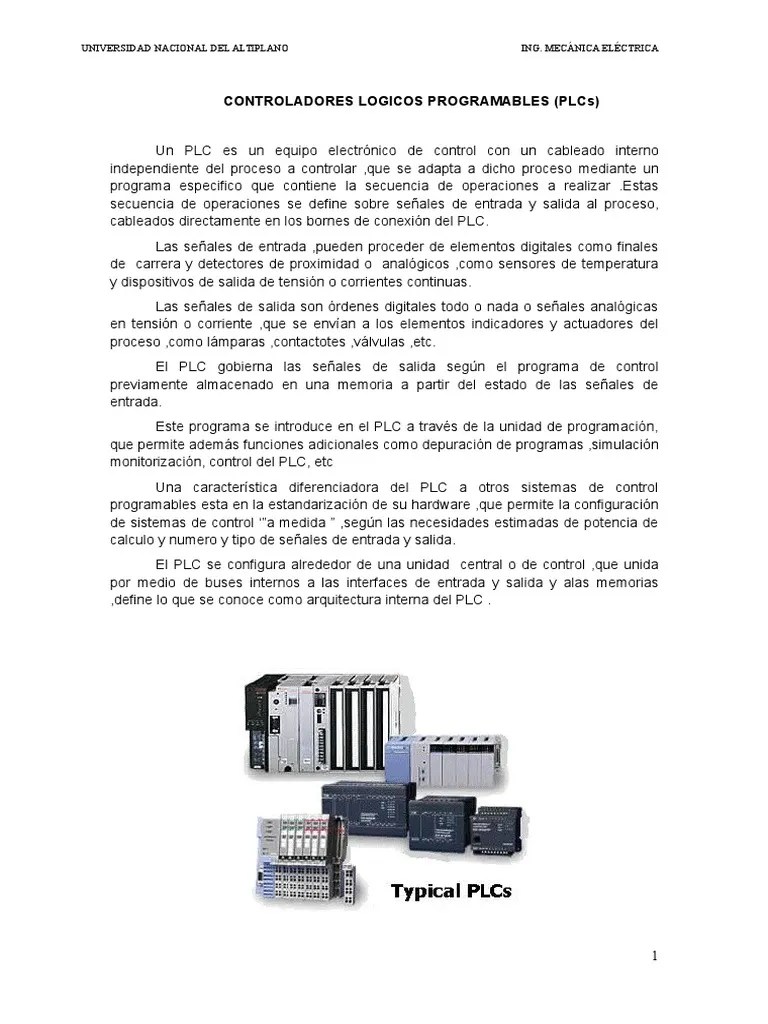 Clasificacion De Los Plc's | Controlador Lógico Programable | Unidad ...