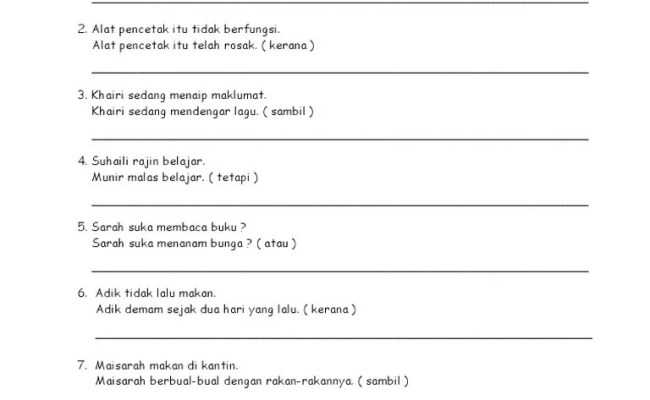Soalan bm bahasa melayu pemahaman tahun 3. Latih Tubi Latihan Kata Hubung Tahun 1 Otosection