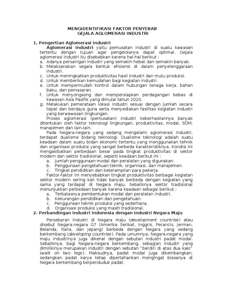 Aglomerasi Industri | PDF