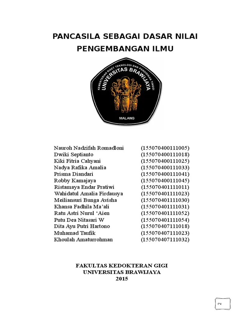Makalah Pancasila Sebagai Dasar Nilai Pengembangan Ilmu Python 