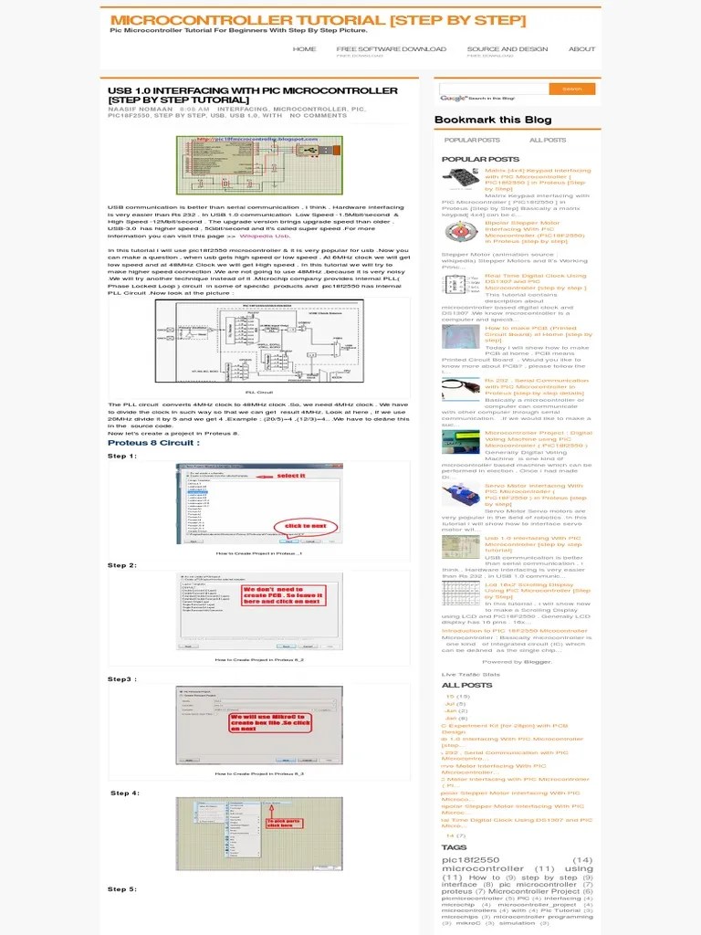Usb Interfacing With Pic Microcontroller (Step By Step) | PDF ...