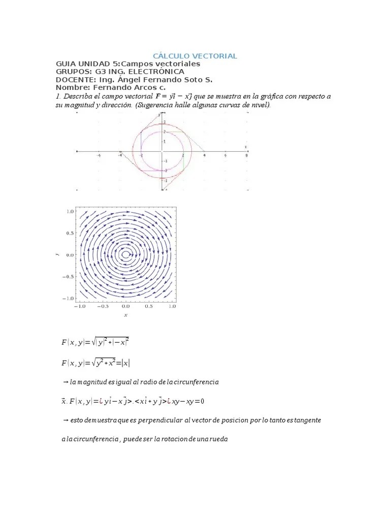 GUIA 5 Calculo Vectorial | PDF | Vector Euclidiano | Integral