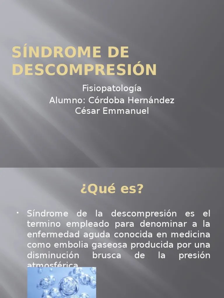 Sindrome De Descompresion | PDF | Epidemiología | Medicina