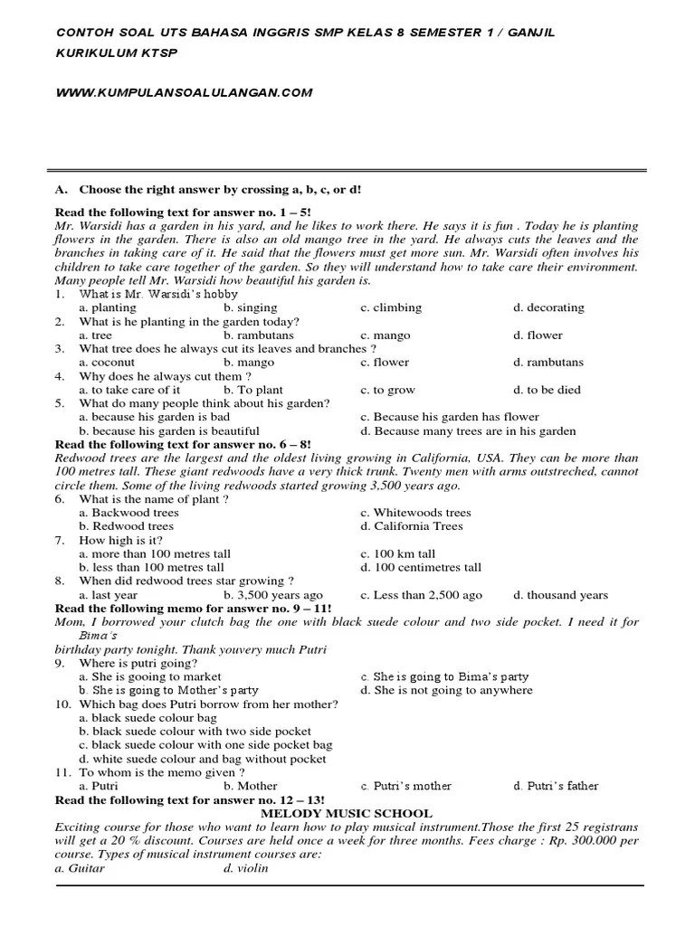 Contoh Soal Bahasa Inggris Kelas Vi Sd Indonesia Tourism And Leisure Because he want to be my friend.