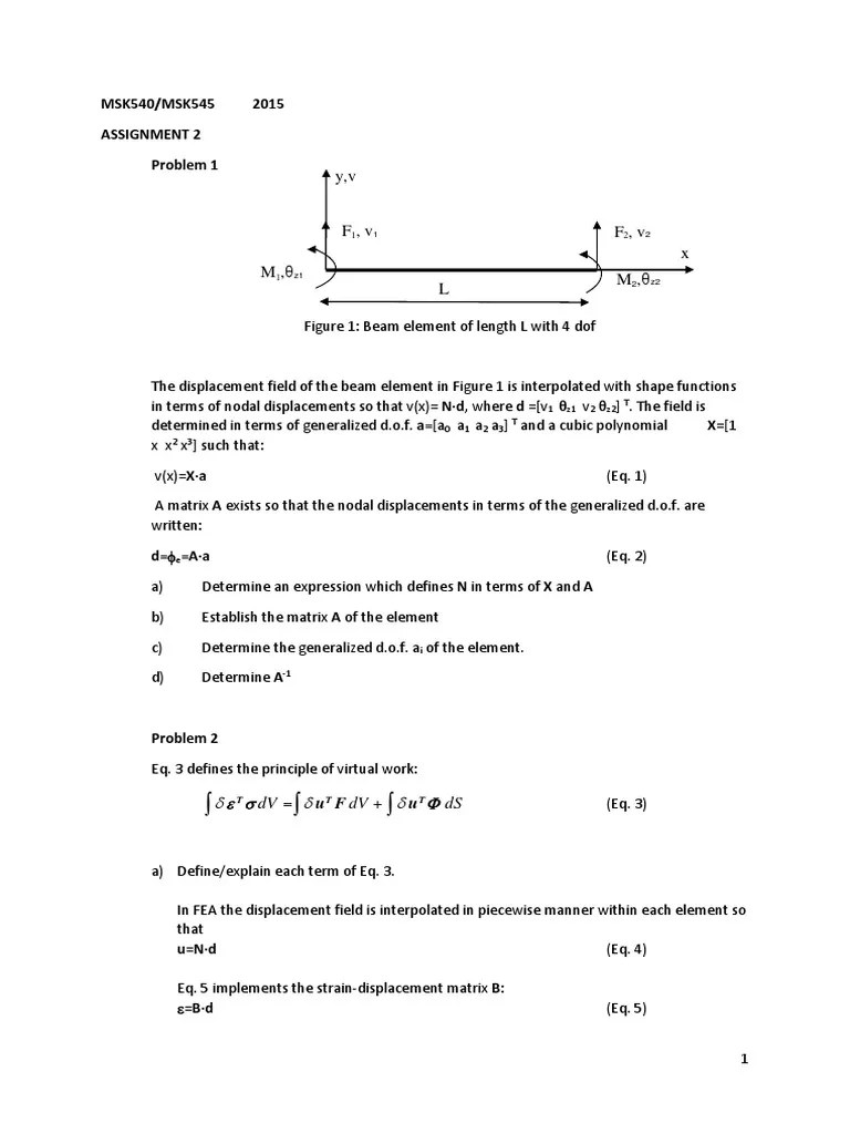 Finite Element Method Assignment Example | PDF | Finite Element Method ...