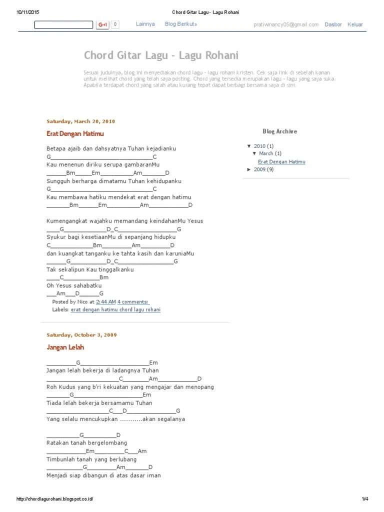 Chord Gitar Lagu - Lagu Rohani | PDF