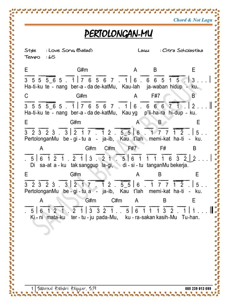 Not Angka Lagu Rohani Waktu Tuhan