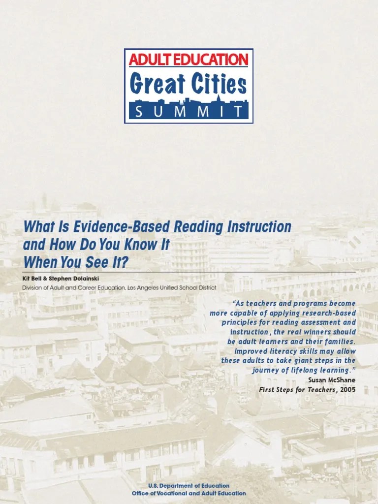 What Is Evidence-Based Reading Instruction And How Do You Know It When ...