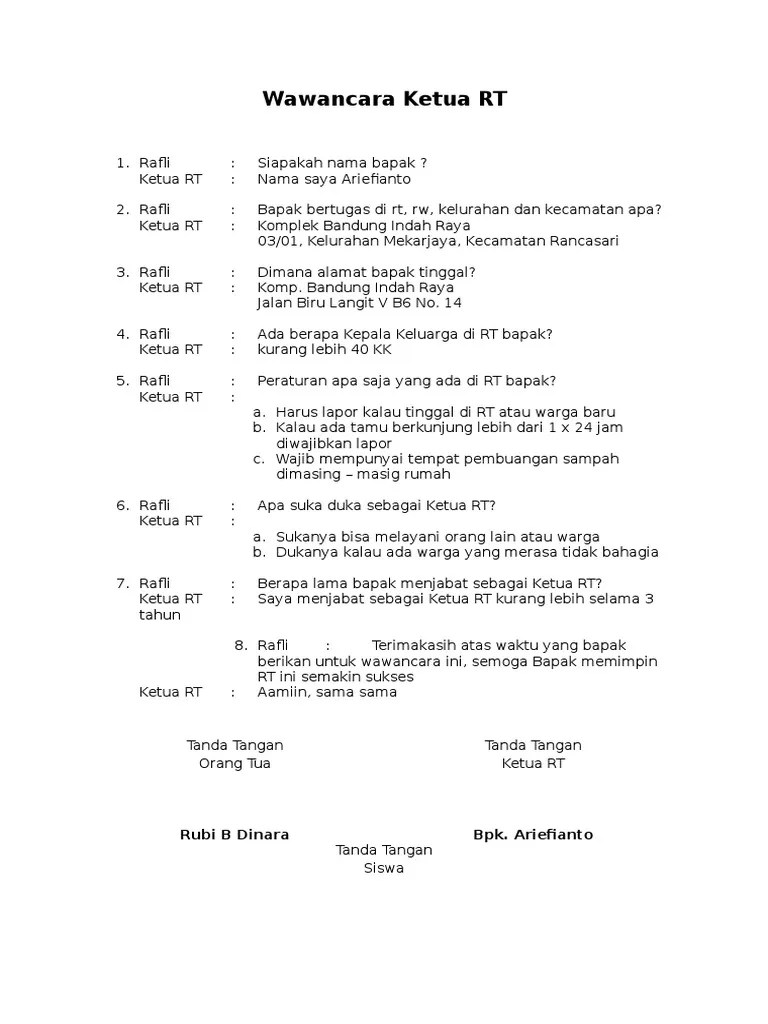 Populer Wawancara Pak Rt Tentang Kebersihan Lingkungan Viral Kekayaan dan keberagaman yang dimiliki oleh bangsa Indonesia tidak sebatas sumber daya alamnya saja.