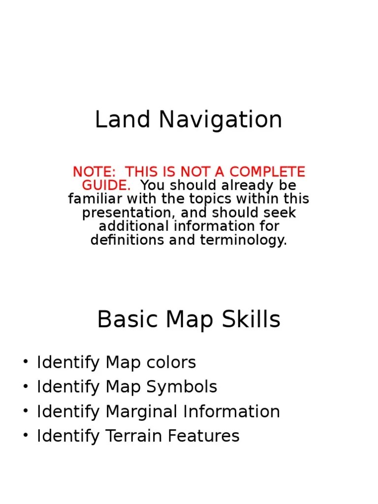 Land Navigation Powerpoint | PDF | Contour Line | Map