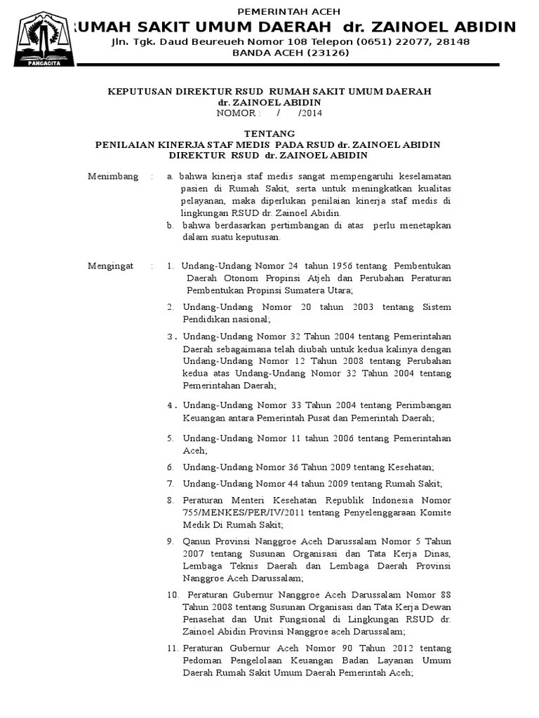 Peraturan menteri kesehatan nomor 49 tahun 2013 tentang komite. 3 Sk Penilaian Kinerja Staf Pdf
