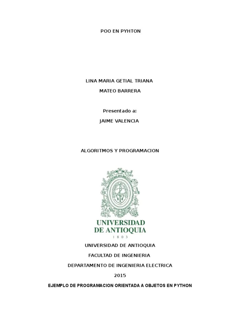 Poo En Python | PDF | Programación Orientada A Objetos | Ingeniería De ...