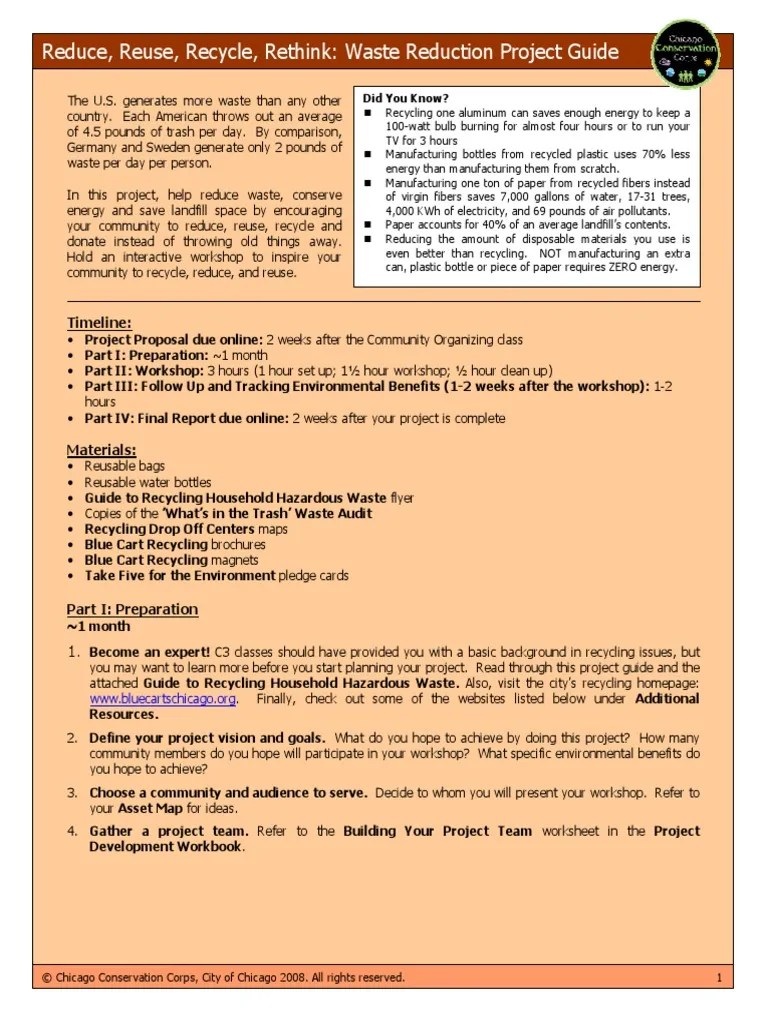 Reduce, Reuse, Recycle, Rethink | PDF | Reuse | Recycling