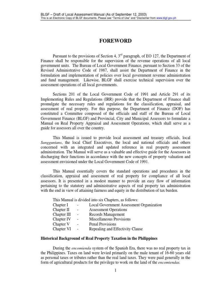 Manual On Real Estate Appraisal And Assessment | PDF | Property Tax | Real Estate Appraisal