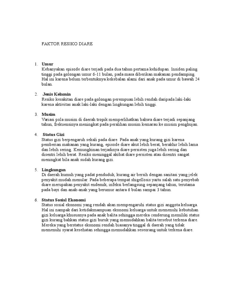 Faktor Resiko Diare | PDF