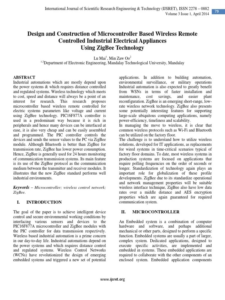 Design And Construction Of Microcontroller Based Wireless Remote ...