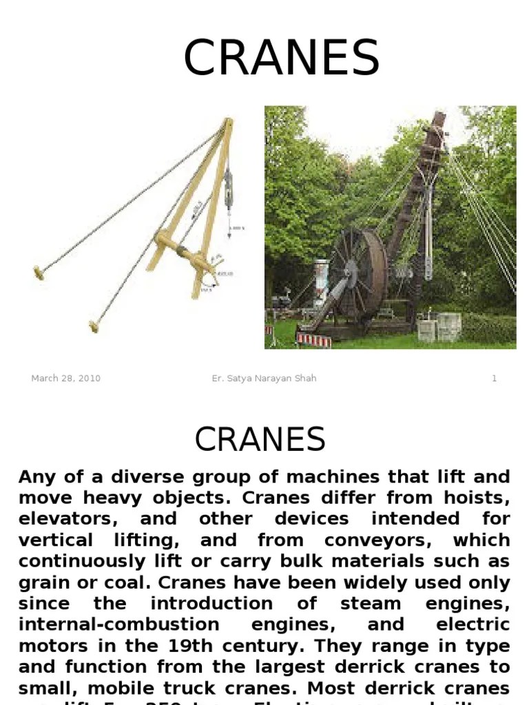 Cranes | PDF | Crane (Machine) | Elevator