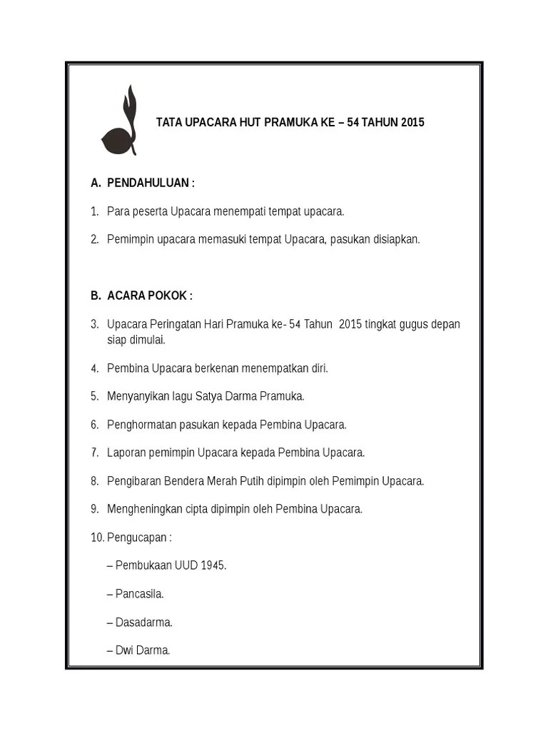 Tata Upacara Hari Pramuka Ke-54 | PDF