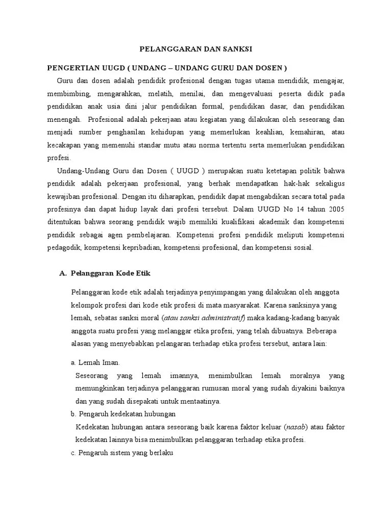 Pelanggaran Dan Sanksi | PDF | Karier & Perkembangan | Bisnis