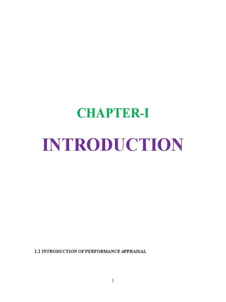 Chapter-I: Introduction Of Performance Appraisal | PDF | Performance ...