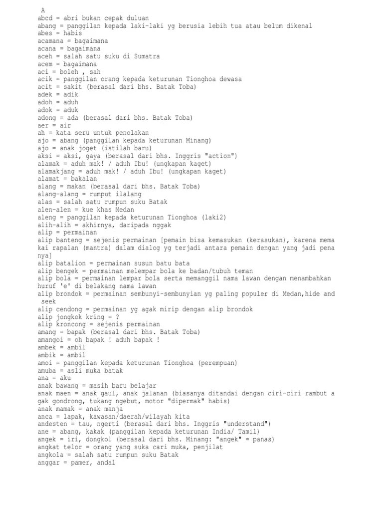 Bahasa Slang Batak | PDF