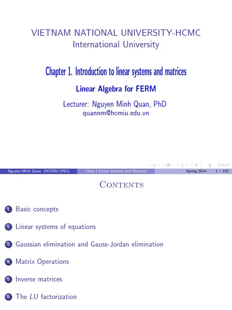 Chapter 1 | PDF | Matrix (Mathematics) | System Of Linear Equations